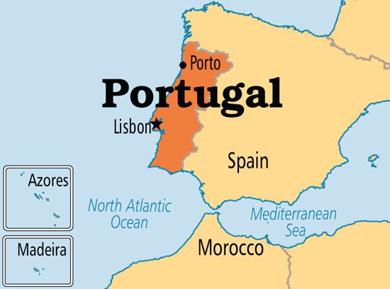 Map of Portugal