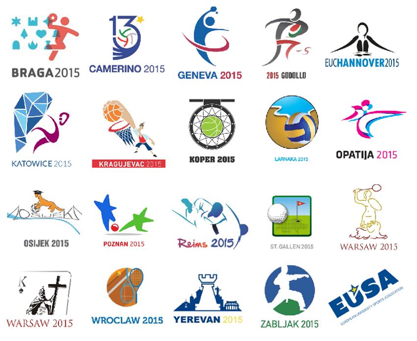 Logos of the European Universities Championships 2015