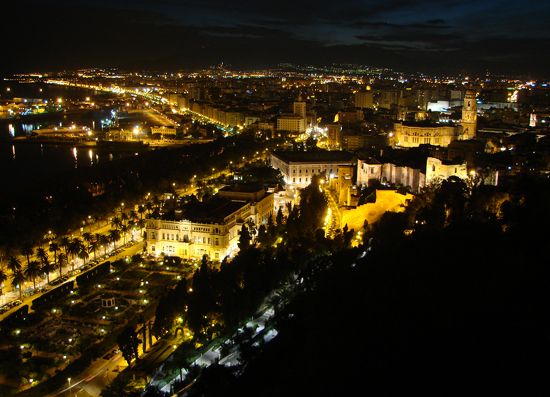 Malaga by night