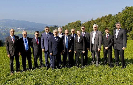 Executive Committee Members, with St Gallen landscape in the background