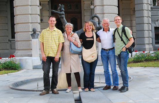 OC representatives with Mr Berger in front of the University of Ljubljana