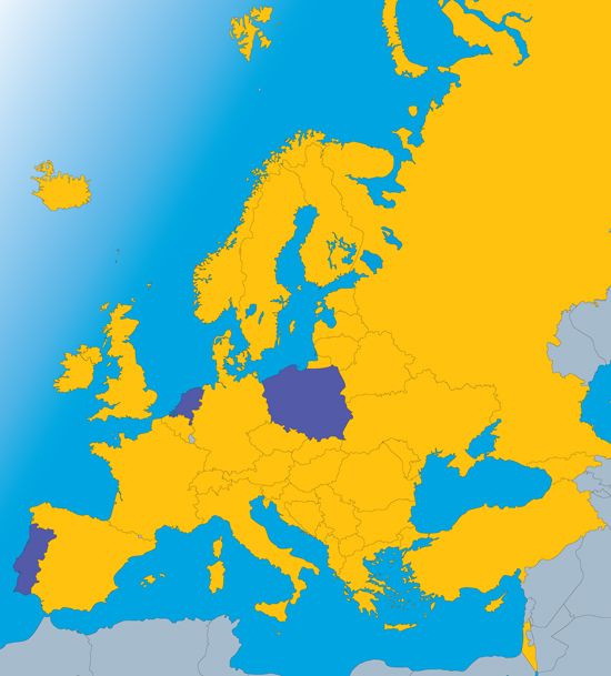 Members map, outlining the bidding countries