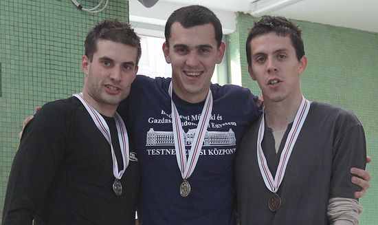 Medallists men: Financsek, Cseh, Bodor