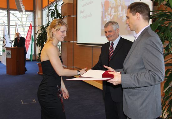 Students awarded at the Assembly; Szandra Lajtos, WU medallist