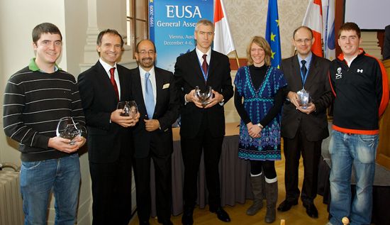 Mr Jovanovic receiving EUSA Order of Merit in 2009 on behalf of Mr Bojic