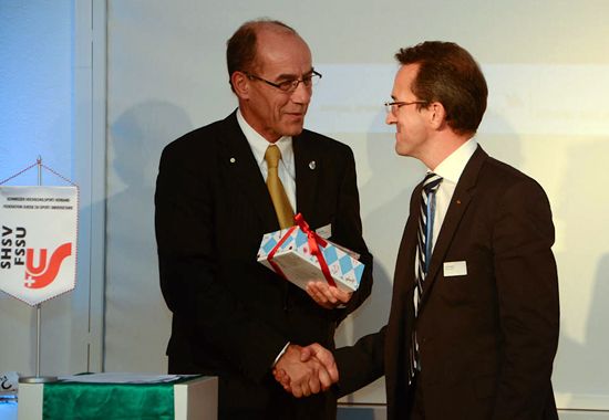 SUSF President Csonka and Managing Director Leonz Eder