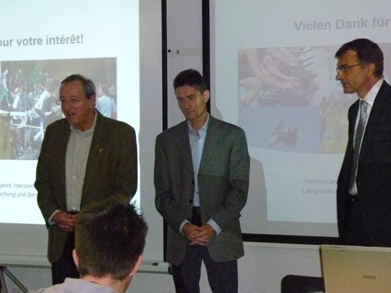 oger Roth, President of the Swiss University Sports Director's Conference; Reto Zimmermann, Vice President of SUSDC; Markus Lamprecht, Director of Studies of the national survey