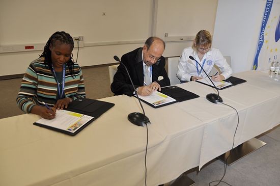 EUSA signing the Brighton declaration in 2012