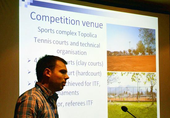 Marko Begovic, EUC Tennis 2013 representative, at EUSA Convention