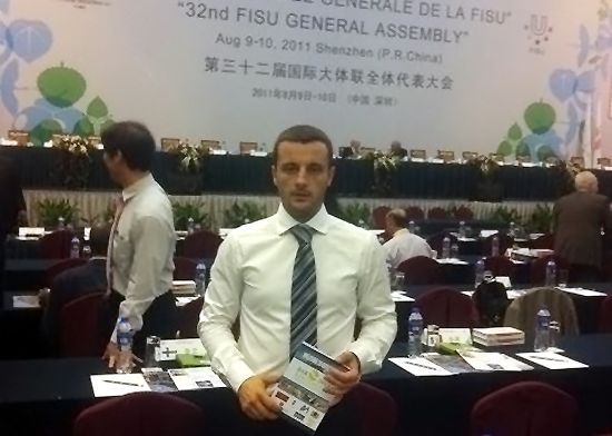 Mr Boris Sekulic at the FISU General Assembly in Shenzhen