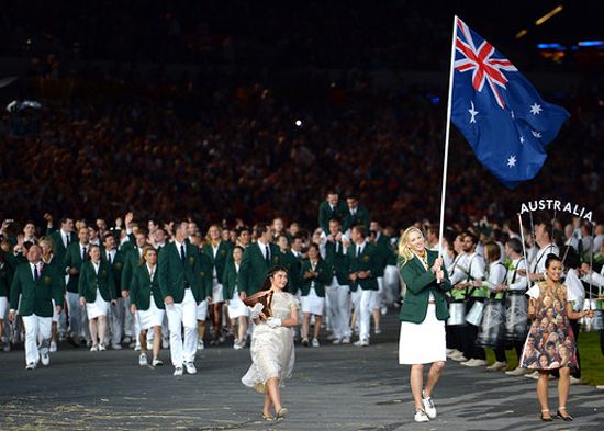 Team Australia at the Opening ceremony