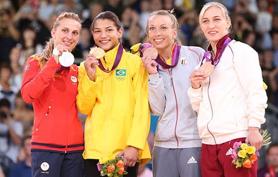 Charline Van Snick (BEL) and Eva Csernoviczki (HUN), former SU participants, bronze medallists judo