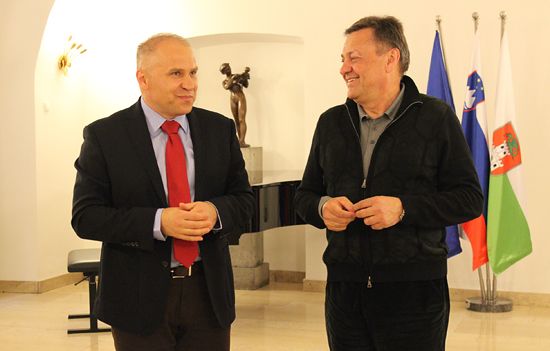 EUSA President Mr Roczek and the Mayor of Ljubljana Mr Zoran Jankovic