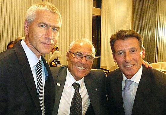 Oleg Matytsin with Jenö Kamuti and Sebastian Coe