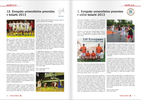 Part of content from the magazine, dedicated to European Universities Championships