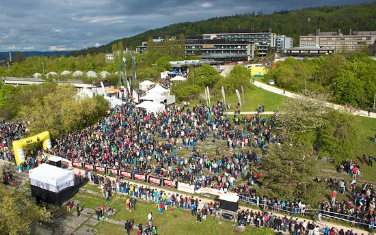 Crowd in the finish zone