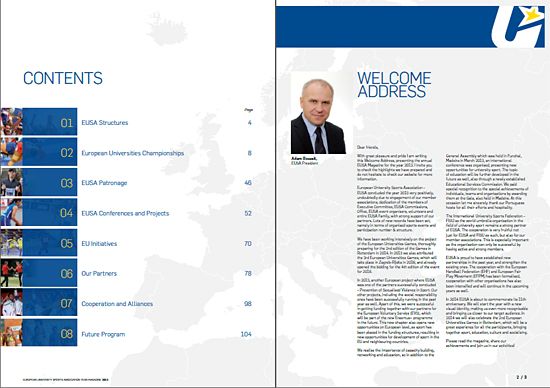 EUSA Magazine 2013 Contents and Welcome speech by the EUSA President