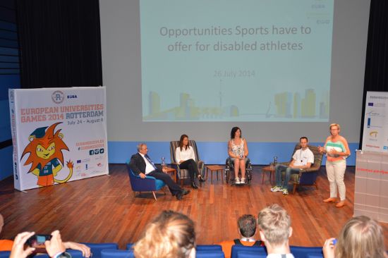 Discussion during the European Universities Games 2014 about opportunities sport offers for disabled athletes