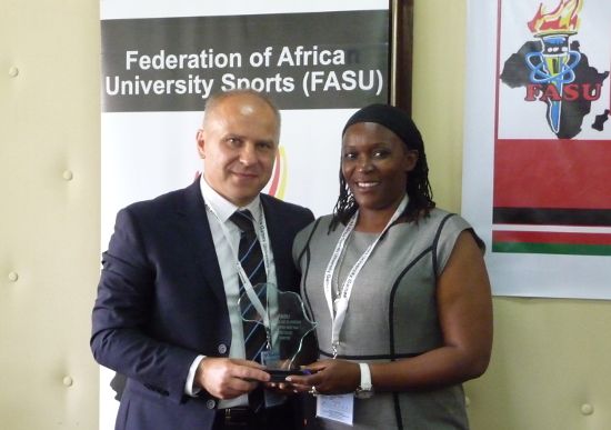 EUSA Preesident Mr Roczek and FASU Secretary General Mrs Kabenge