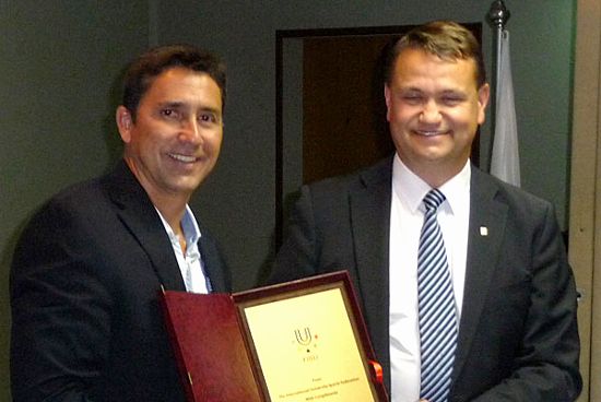 FISU recognition to the ODUPA President Mr Cabral