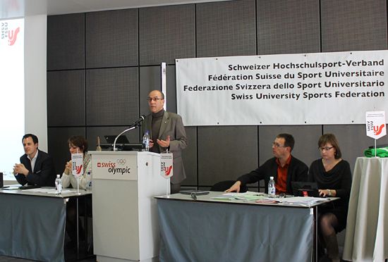 Mr Leonz Eder reporting on EUSA and FISU activities 