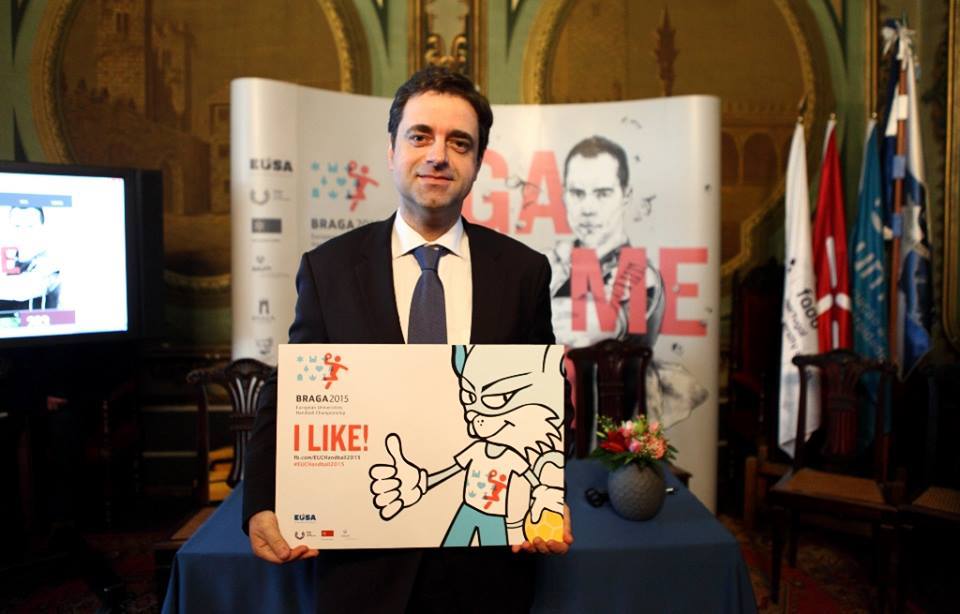 Mayor of Braga promoting European Universities Handball Championship 2015