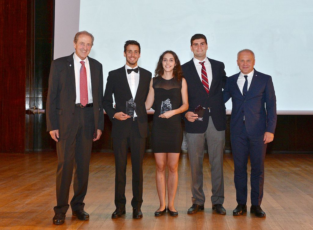 Award recipients with Presidents of FISU and EUSA