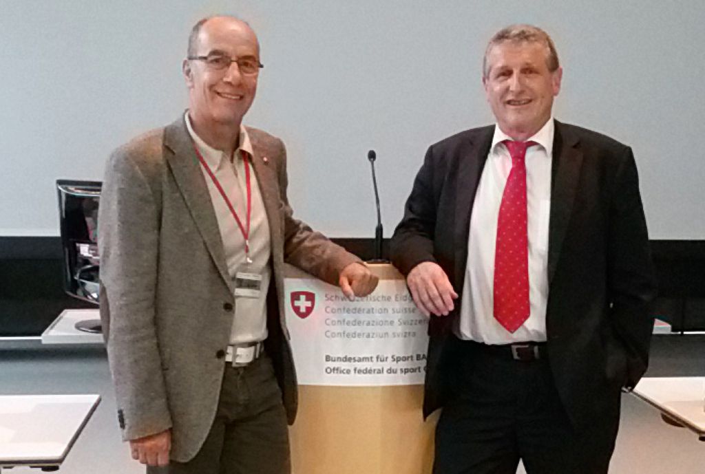 SUSF Managing Director Leonz Eder (St. Gallen) and Rector Walter Mengisen (Magglingen)