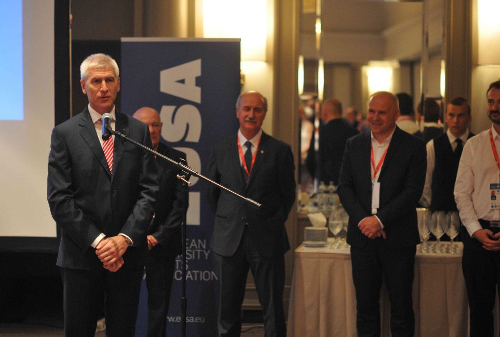 FISU President Mr Matytsin addressing the participants at the EUSA reception