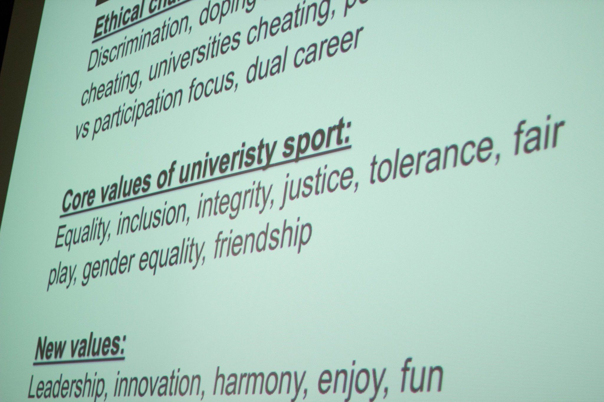 Principles of university sport