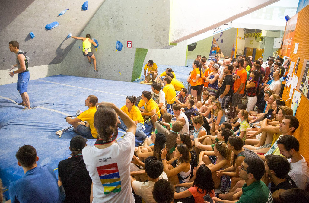 Participants at the EUSA Sports Climbing Championship Split2017