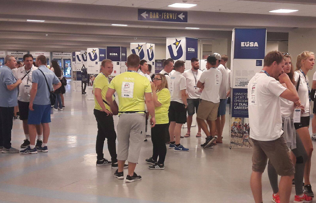 Participants of the European Universities Volleyball Championship 2017 checking out the EUSA Exhibition