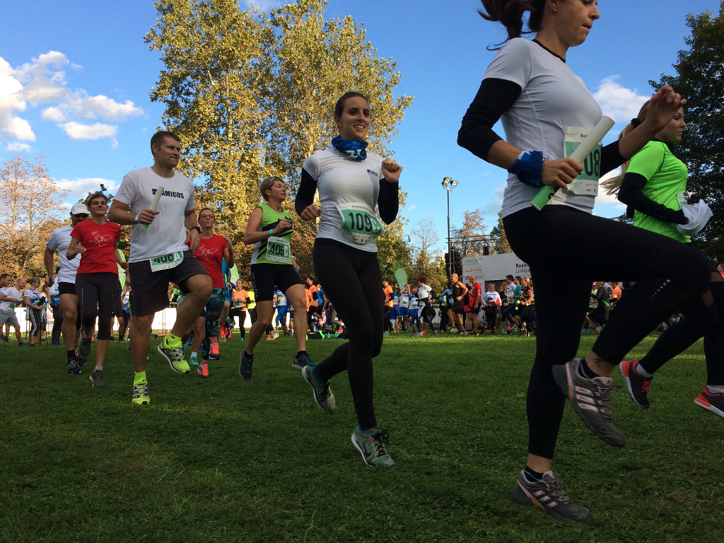 Taking part in the run in Ljubljana