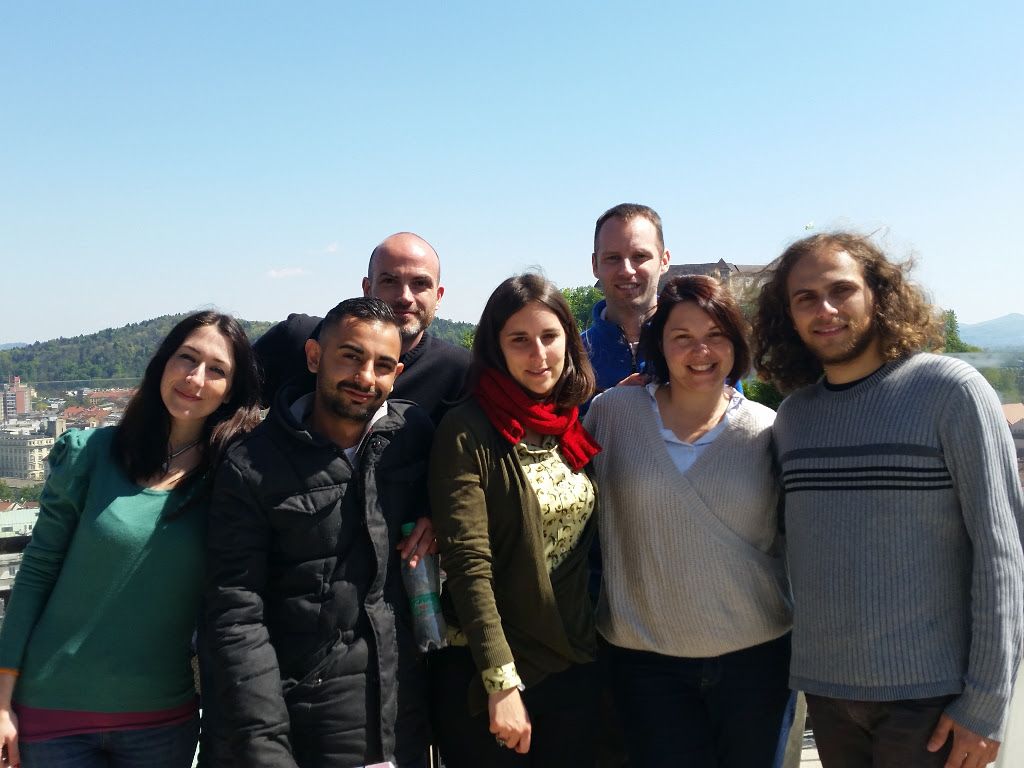 Italian volunteers with OPES and EUSA project coordinators and a mentor