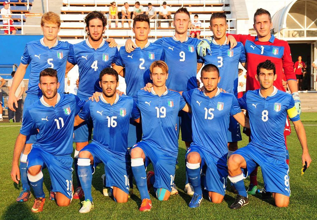 Filippo Corti as captain of the football team at Kazan 2013 Universiade