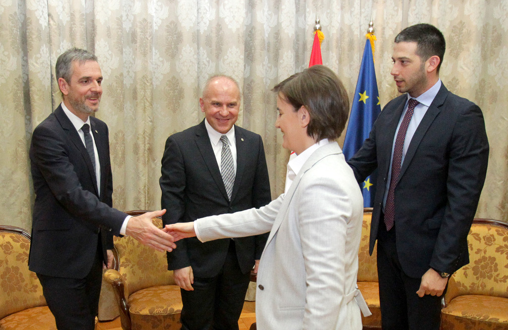 EUSA President and Secretary General meeting Serbian Prime Minister and Minister for Sport