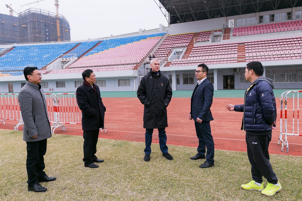 FISU President inspecting the venues