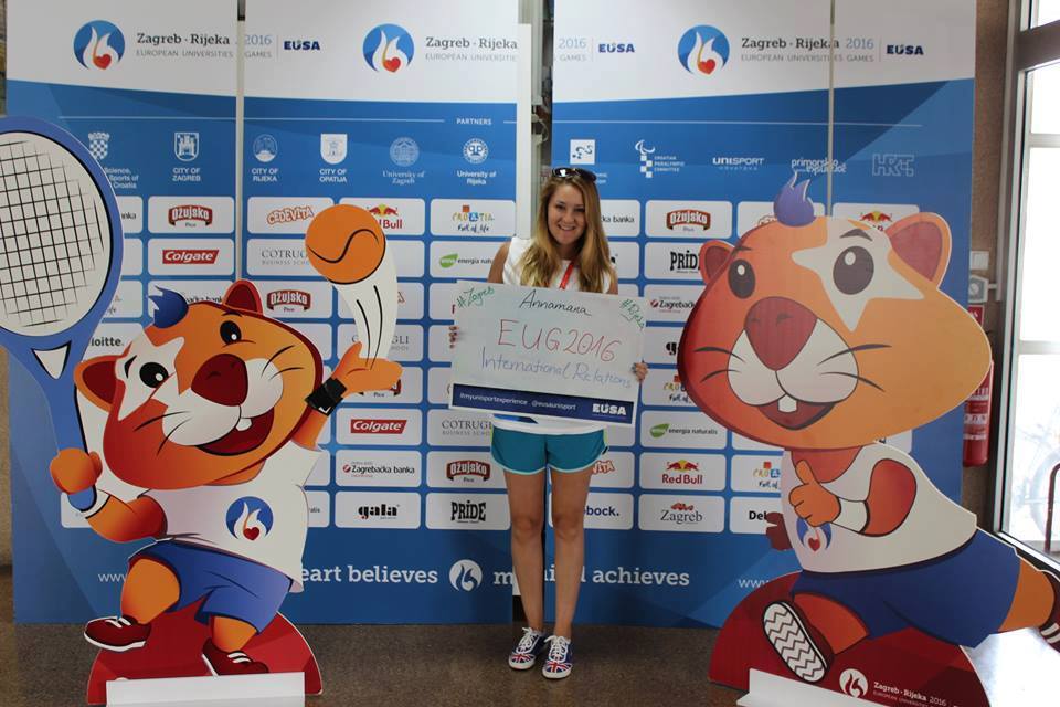 Annamaria volunteering at the European Universities Games 2016