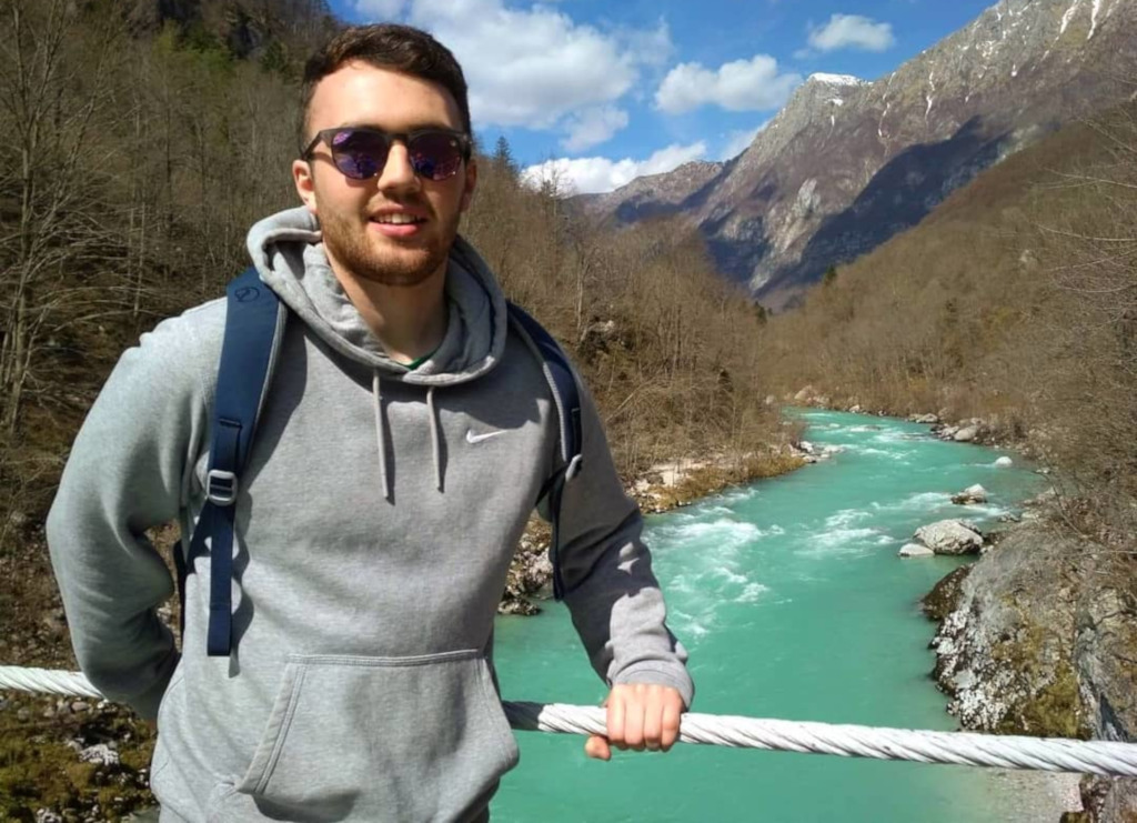 Liam hiking in the Soca valley