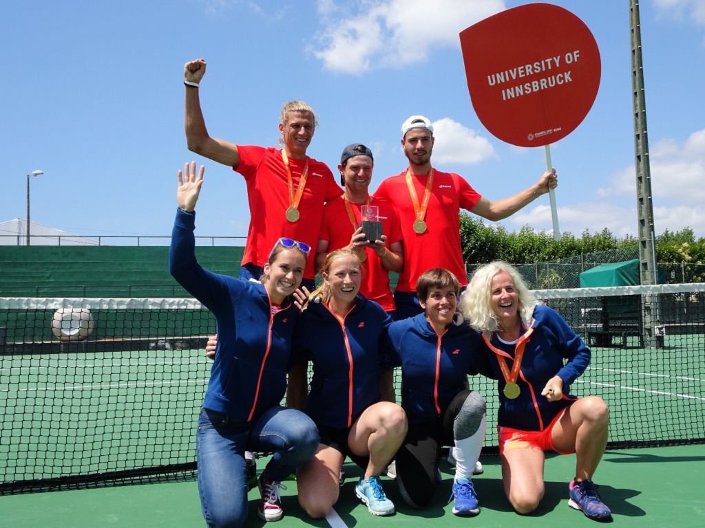 University of Innsbruck tennis team at the Coimbra 2018 EUSA Games