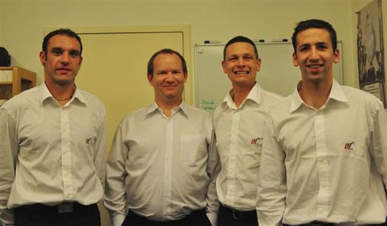 Arnaud Lanois (OC), Bastian Kruse (EUSA TD), Christophe Millard (Chairman of the OC) and Valentin Dupouey (OC)