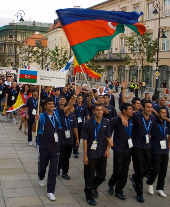 Athletes march