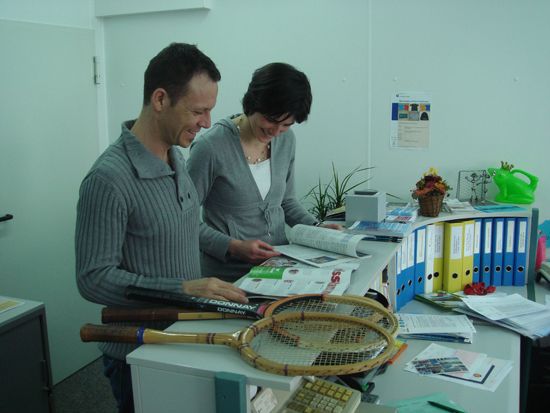 Daniel Studer, tournament director of the EUC Tennis 2011 and Isabel Lendenmann, Secretary of the St. Gallen University Sports department