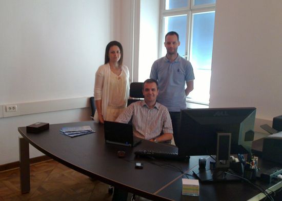 EUSA Office Staff: Matjaz Pecovnik, Secretary General (center), Danijela Babic, Office Assistant (left), Andrej Pisl, Communication Manager (right)