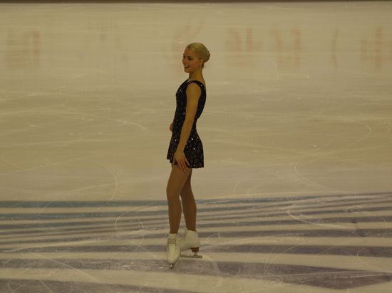 Kiira Korpi in the Harbin Universiade figure skating arena